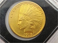 1915 US Gold Indian Head Eagle Coin 1/2oz