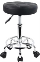 KKTONER ROUND ROLLING STOOL CHAIR PU LEATHER