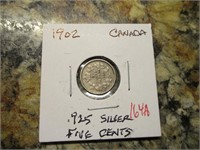 1902 Canada .925 Silver Five Cents