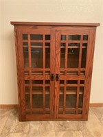 2 Door Glass Front Cabinet - 3 Shelf