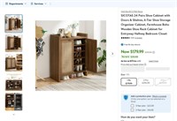 E9382  SICOTAS Shoe Cabinet 6-Tier Farmhouse Boh