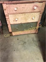 Primitive painted 3 drawer chest