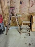 2 Wooden Ladders-small 22 inch H & 45inch H