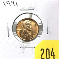 1941 Lincoln cent, Unc.