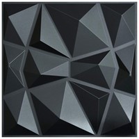 Art3d 3D Paneling Textured 3D Wall Design, Black