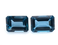 Natural Brazil London Blue Topaz Pair - FL