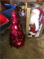 Patriotic Santa & Red Christmas Tree
