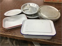 Enamelware bread box baking pan dish, for metal
