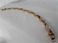 Vintage Gold Plated Bracelet w/Precious Stones
