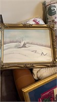 Framed Oil painting by Jean McElroy 1977, Barn