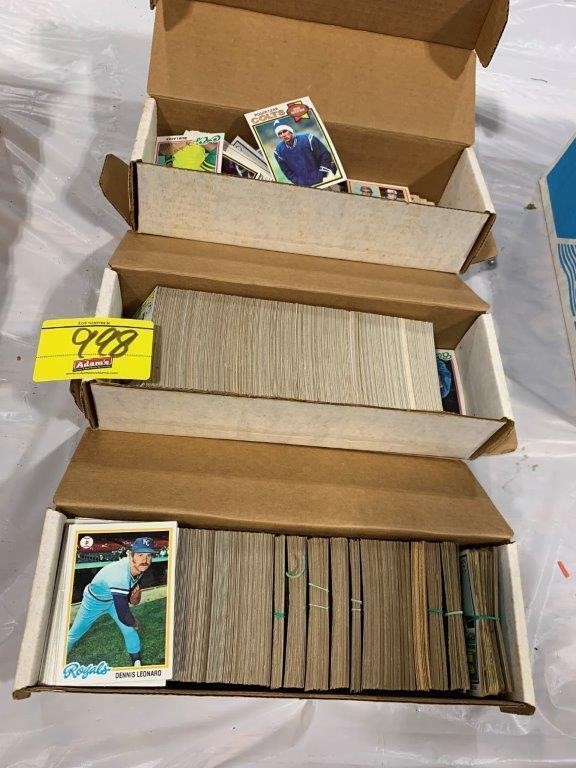 3 BOXES OF VINTAGE BASEBALL CARDS