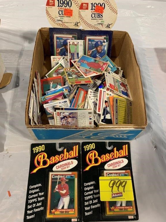 BOX OF VINTAGE BASEBALL CARDS, 2 SETS OF TOPPS