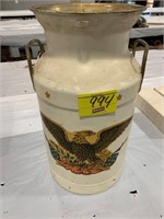 ANTIQUE EAGLE THEMED MILK CAN