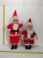 2 stuffed vintage Santas