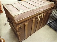 Wooden Trunk w/ Leather Handles -