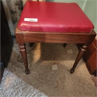 Vintage Mid-Century Padded Sewing Bench w/ Sewing