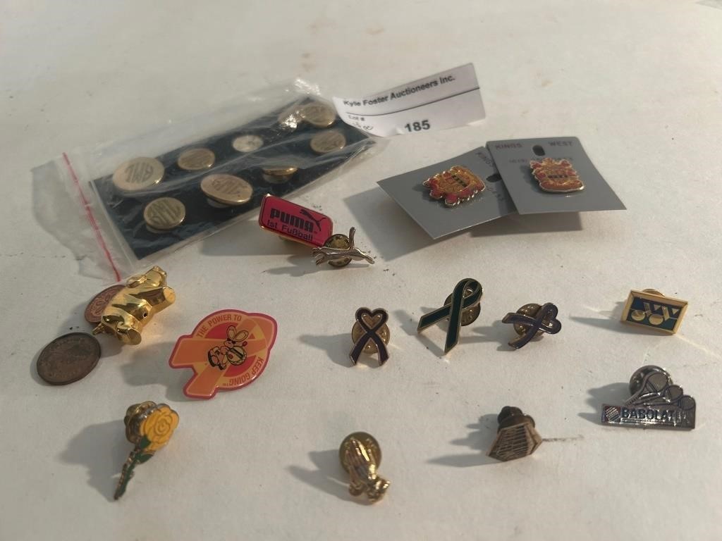 14 pcs Miscellaneous pins and blazer buttons