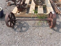 Vintage Axle w/ 2 Steel Wheels