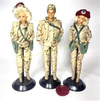 (3) VTG Mattel Military Army Barbie & Ken