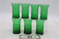 (7) FOREST GREEN 8 OZ TUMBLERS