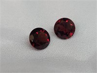 Pair Round Tanzania Tanga Garnet Gemstones