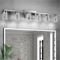 6 Light Bathroom Light Fixtures, Brushed Nickel Ba