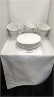 6 set of porcelain plates with 6 tea cups