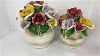 Capodimonte porcelain flower bouquets