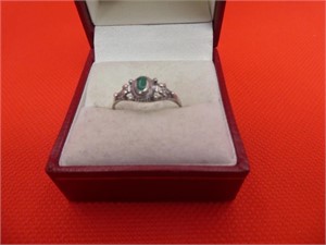 Marked 925 Jade Ring Size 9