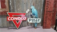 2 metal signs polly 10 x 16