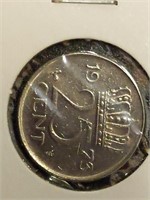 1973 Netherlands 25cent coin