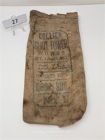Vintage Cotton Canvas 25 lb Collier Lead Shot Bag