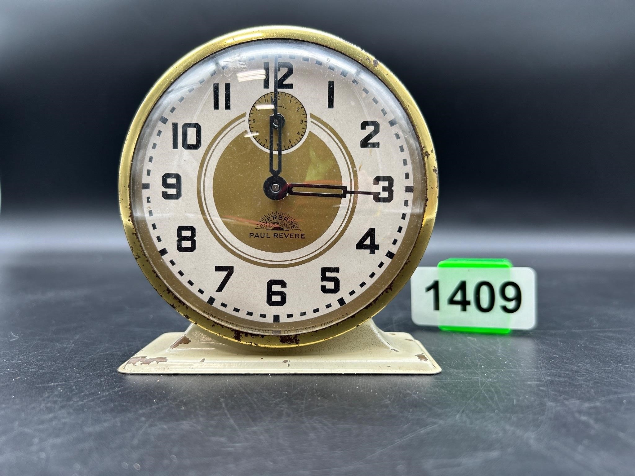 Vintage Paul Revere Everbrite alarm clock