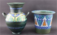 Two Dutch Gouda Vases