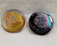 2 International Carnival Glass Assoc. Medallions