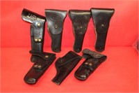Group of 7 Holsters; US marked black 35" long