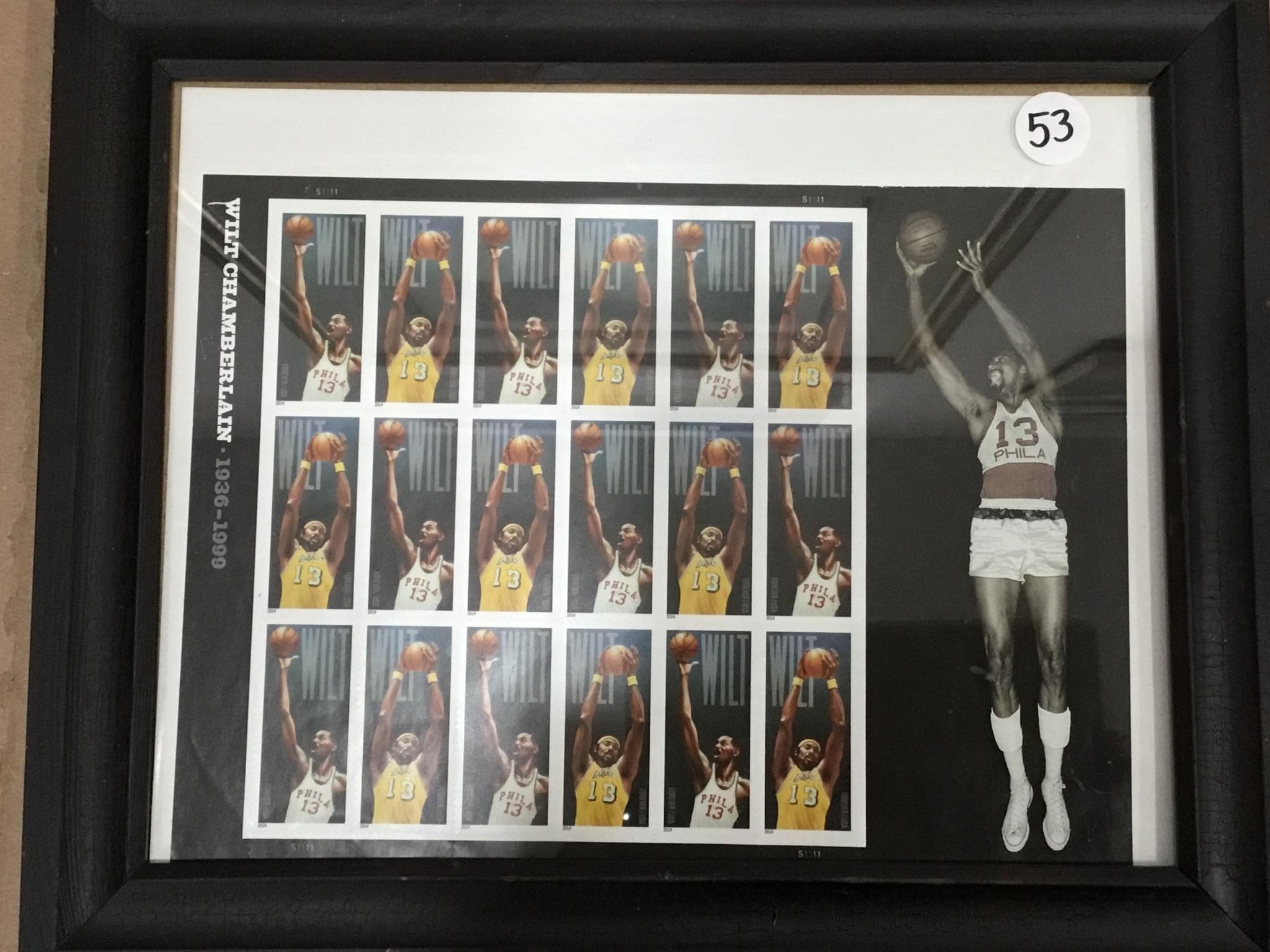 Vintage Wilt Chamberlain Sheet of 18 Stamps