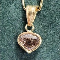 $1820 14K  Brown Diamond (1Ct, I2) Pendant