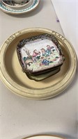 Baby plate, (6) metal Chinese coasters - (4)