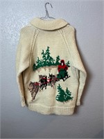 Vintage Wool Knit Sweater Cowichan Dog Sled