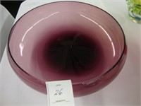 Amethyst art glass fruit bowl.