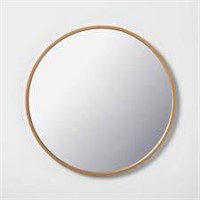 30" Round Framed Mirror, Gold