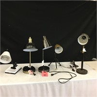 Lot of 5 Adjustable Table Lamps