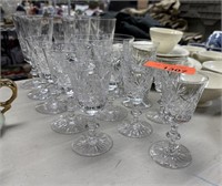 LOT EDINGBURGH CUT CRYSTAL GLASSES STEMWARE 16 TOT