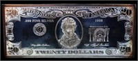 4 troy oz 1998 $20 silver proof