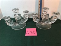 2- Fostoria matching triple candle holders