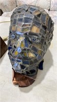 “Head bust” lamp, needs repair, Stained glass