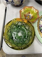 GREEN FLASH GLASS BOWL