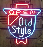 Old Style "Open" neon sign