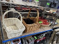 LOT OF 3 BASKETS / SHOES & PURSES